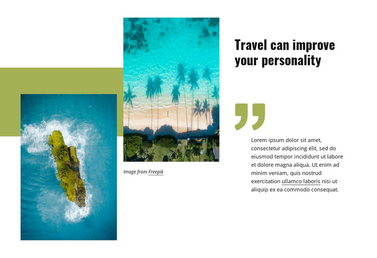 Travel can improve your personality HTML Template