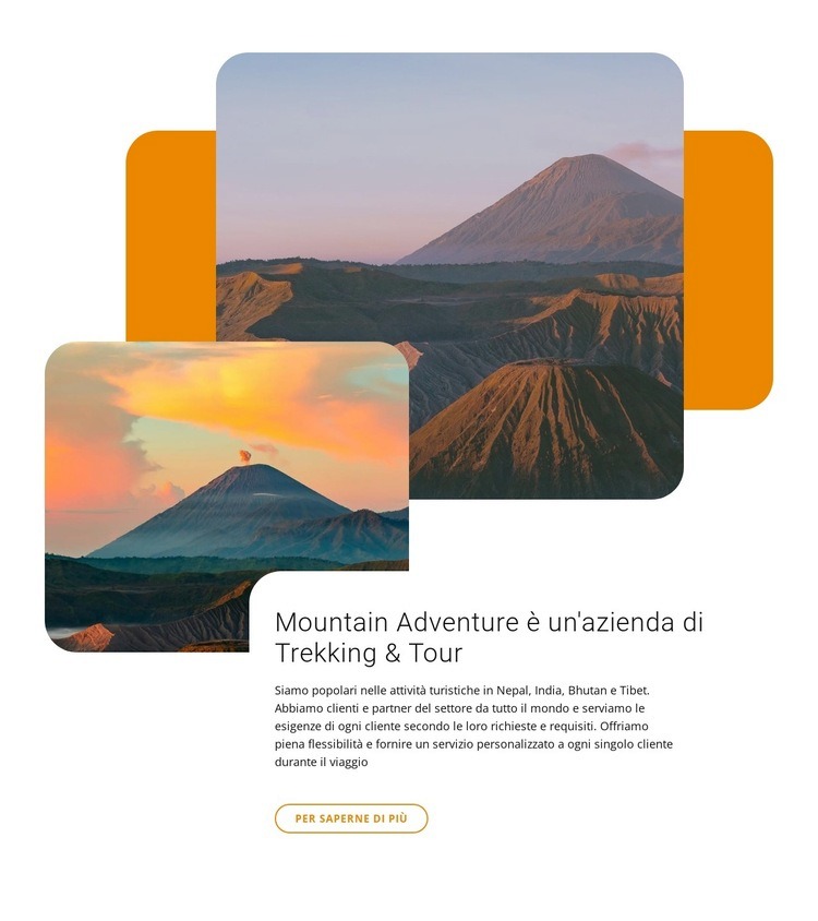 Avventure in montagna Mockup del sito web