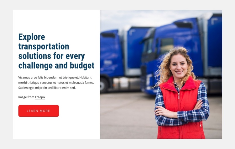 Transportation solutions One Page Template