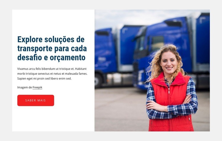 Soluções de transporte Design do site