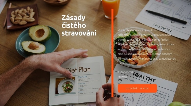 Zásady čistého stravování Šablona HTML