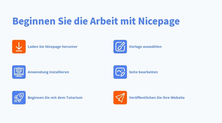 Beginnen Sie die Arbeit mit nicepage CSS-Vorlage