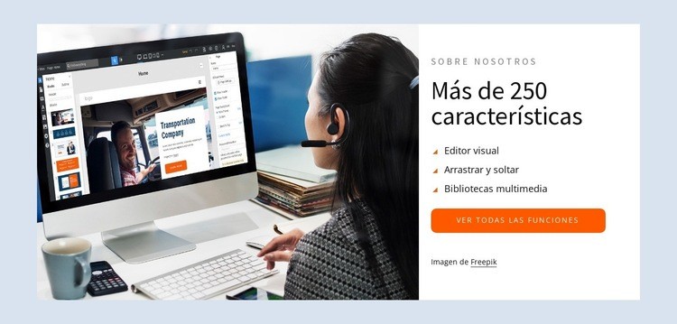 Características de la página agradable Creador de sitios web HTML