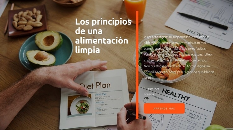 Principios de una alimentación limpia Plantillas de creación de sitios web