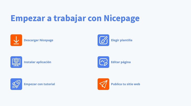 Empezar a trabajar con nicepage Plantilla HTML