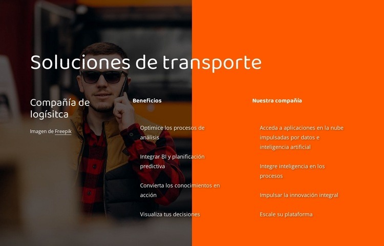Soluciones para empresas de logística. Plantilla de una página