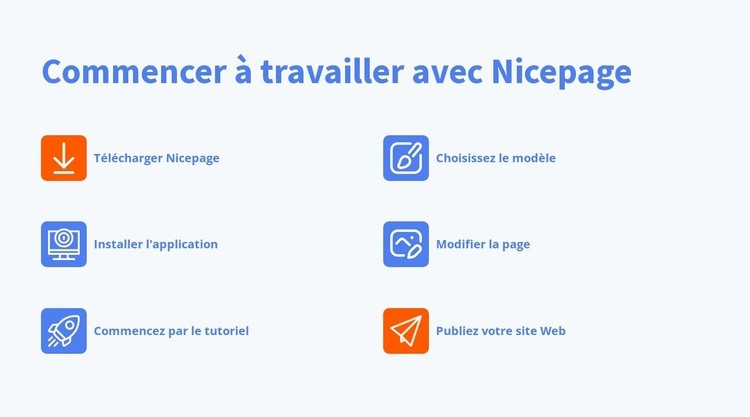 Commencer à travailler avec nicepage Maquette de site Web