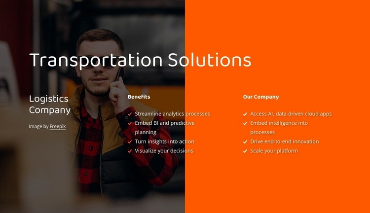 Logistics company solutions Homepage Design