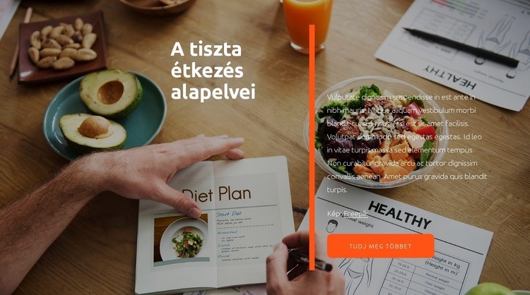 A tiszta étkezés alapelvei WordPress Téma