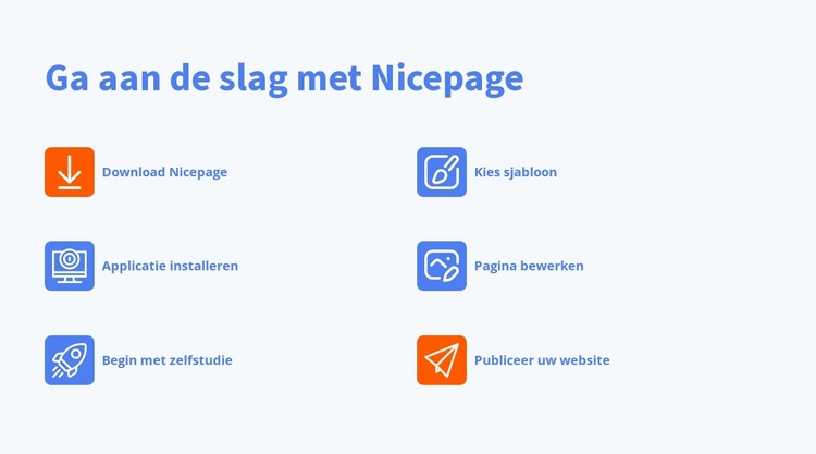 Ga aan de slag met nicepage HTML-sjabloon