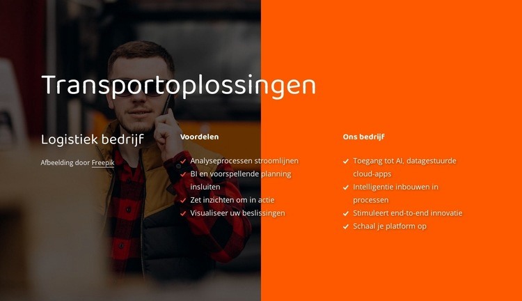 Logistieke bedrijfsoplossingen Website Builder-sjablonen