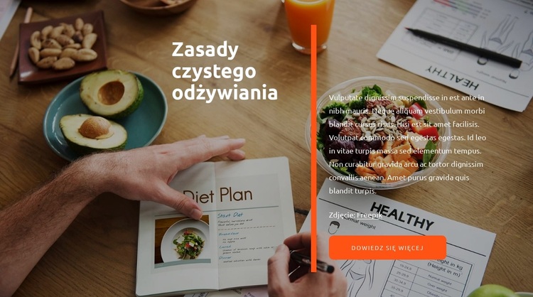 Zasady czystego jedzenia Motyw WordPress