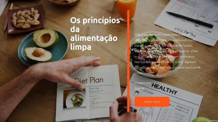 Princípios da alimentação limpa Modelos de construtor de sites