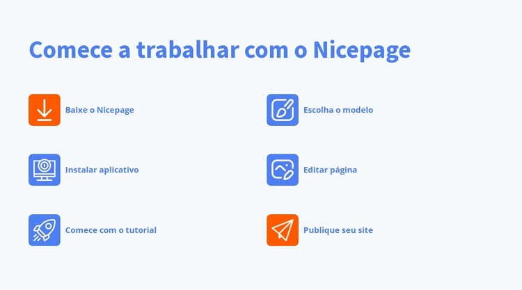 Comece a trabalhar com nicepage Template Joomla