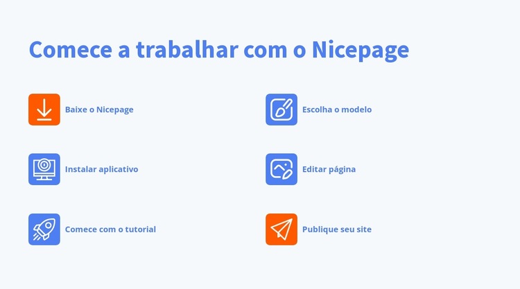 Comece a trabalhar com nicepage Modelo de site