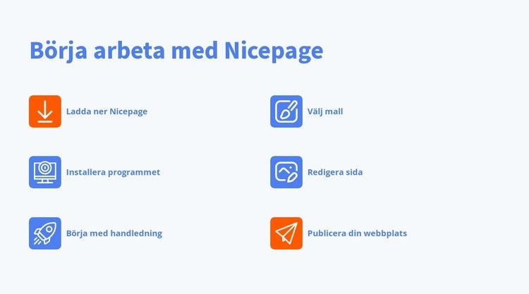 Börja jobba med nicepage HTML-mall