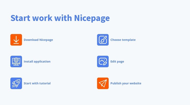 Start work with nicepage Webflow Template Alternative
