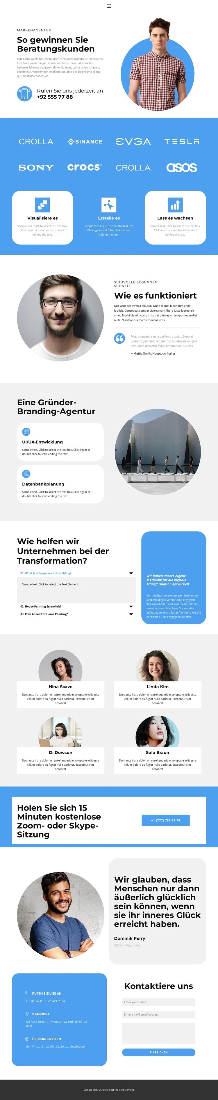 Wie man Kunden gewinnt Website Builder-Vorlagen