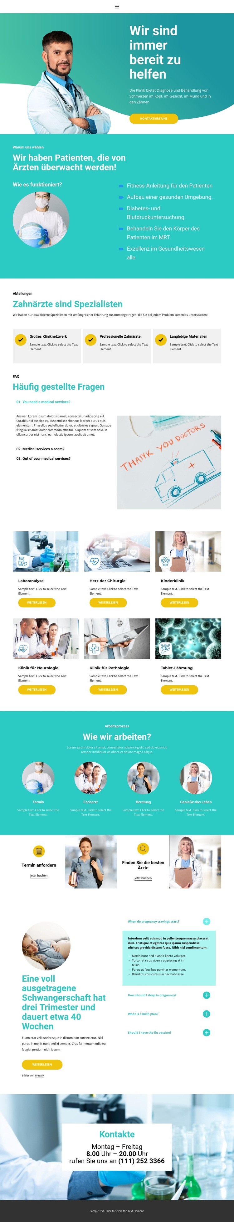 Neues Medizinzentrum Website-Modell