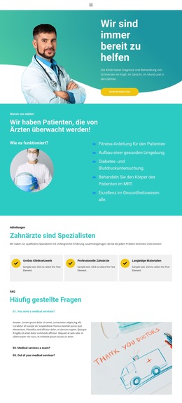 Neues Medizinzentrum – Fertiges Website-Design