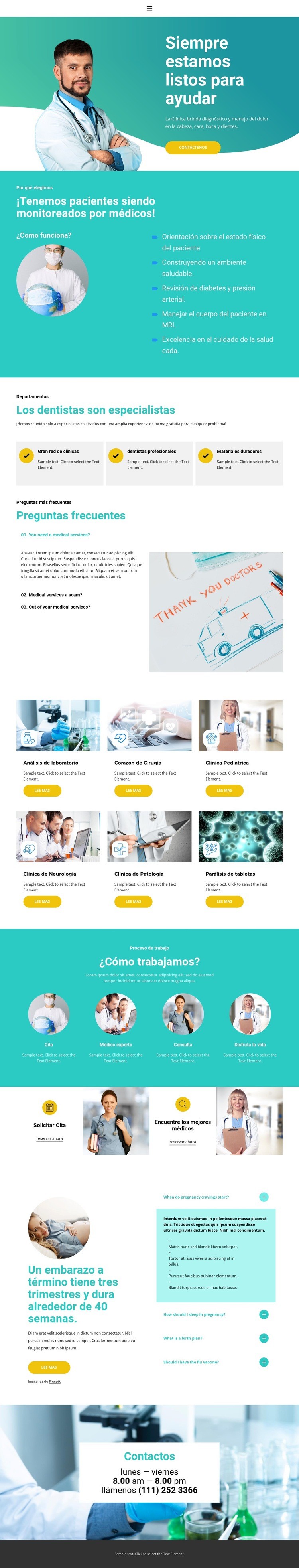 nuevo centro de medicina Maqueta de sitio web