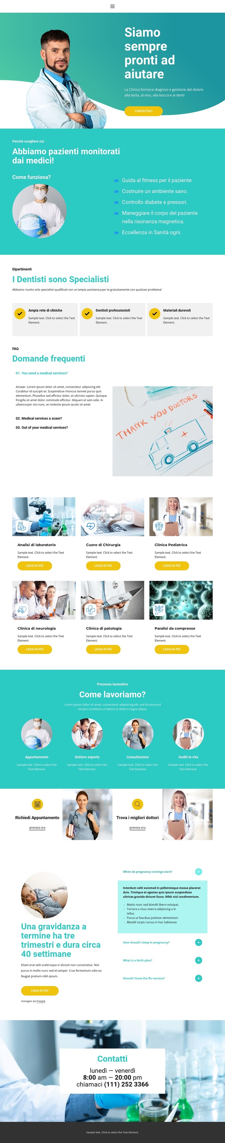 Nuovo centro medico Modello di sito Web