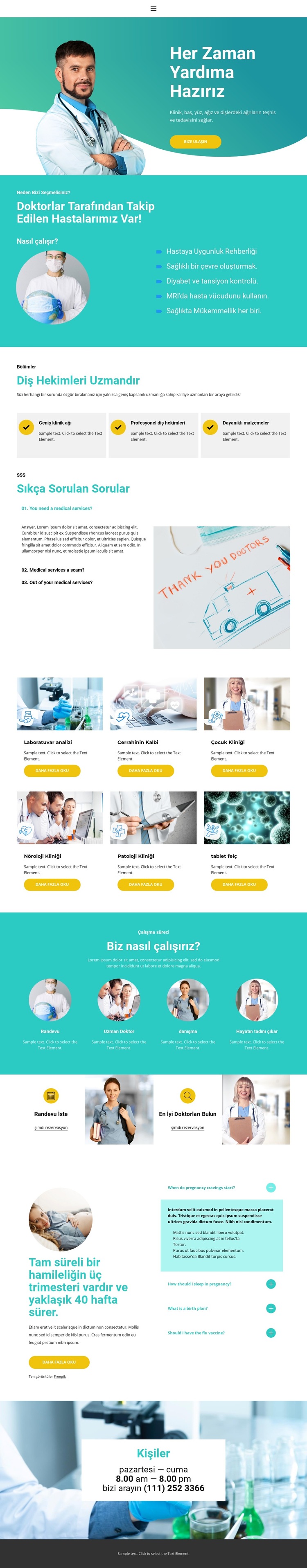Yeni tıp merkezi Web Sitesi Şablonu