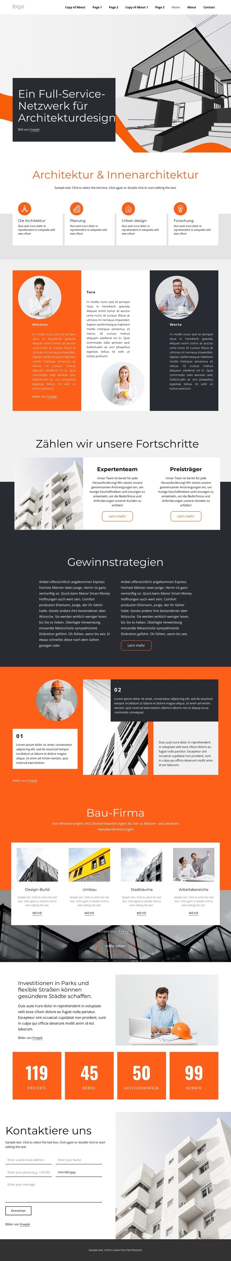 Architekturbüro Website Builder-Vorlagen