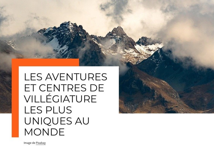 Les aventures les plus uniques Maquette de site Web