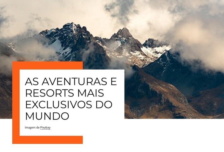 As aventuras mais originais Construtor de sites HTML