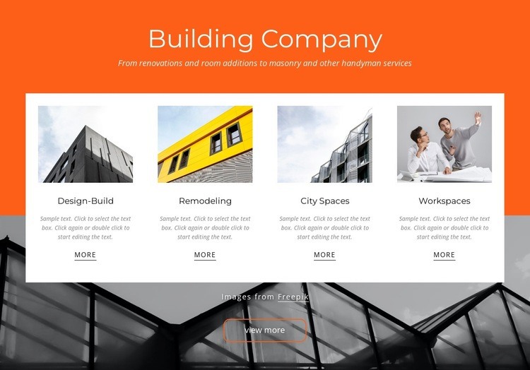 Firma zabývající se bytovou výstavbou Html Website Builder