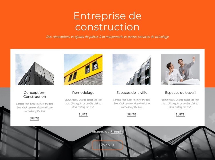 Entreprise de construction résidentielle Créateur de site Web HTML