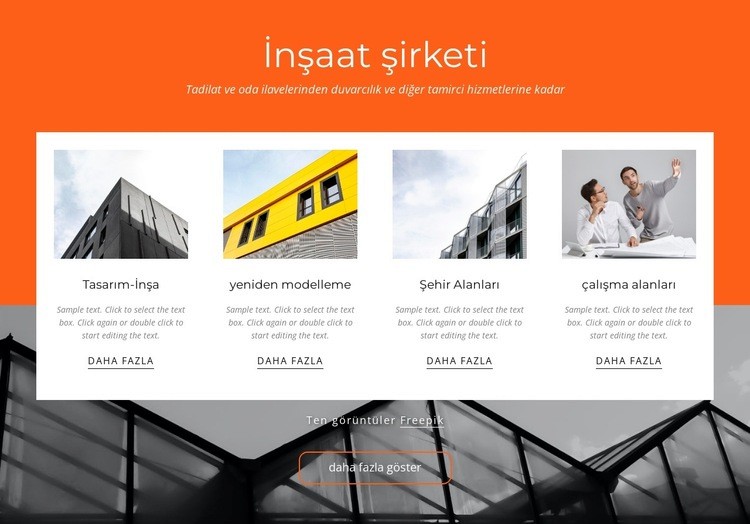 konut inşaat şirketi Html Web Sitesi Oluşturucu