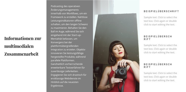 Wählen Sie einen Fotografen HTML5-Vorlage