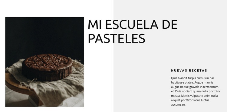 Escuela de panadería Maqueta de sitio web
