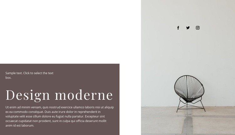 Nouvelle collection de chaises Conception de site Web