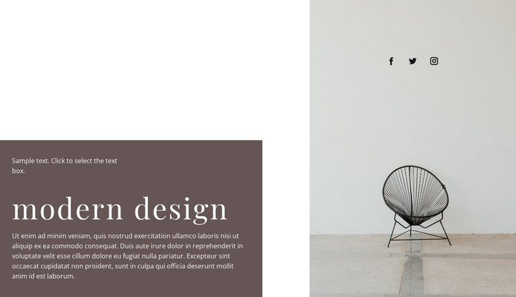 New collection of chairs HTML Template