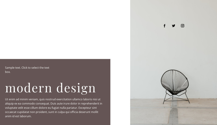 New collection of chairs HTML5 Template