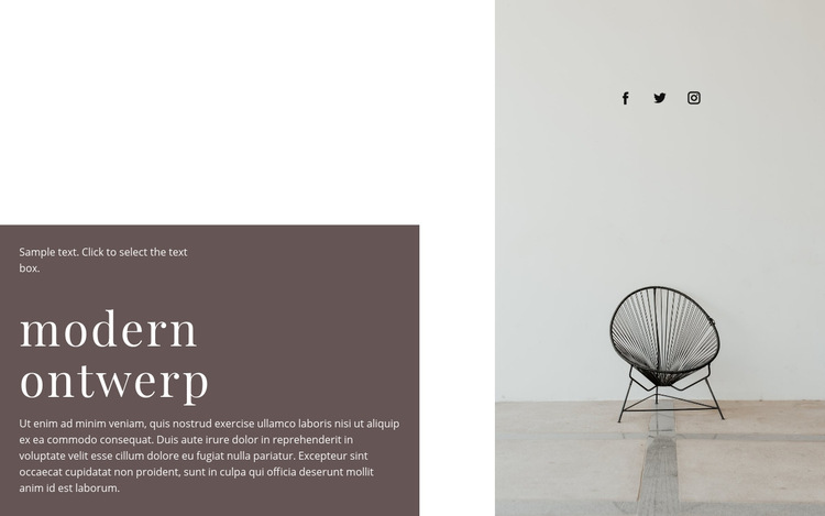 Nieuwe collectie stoelen Website sjabloon