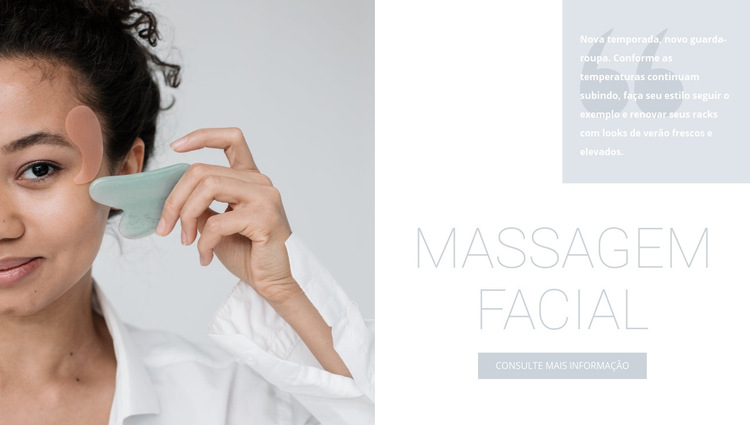 Massagem facial Modelo de site