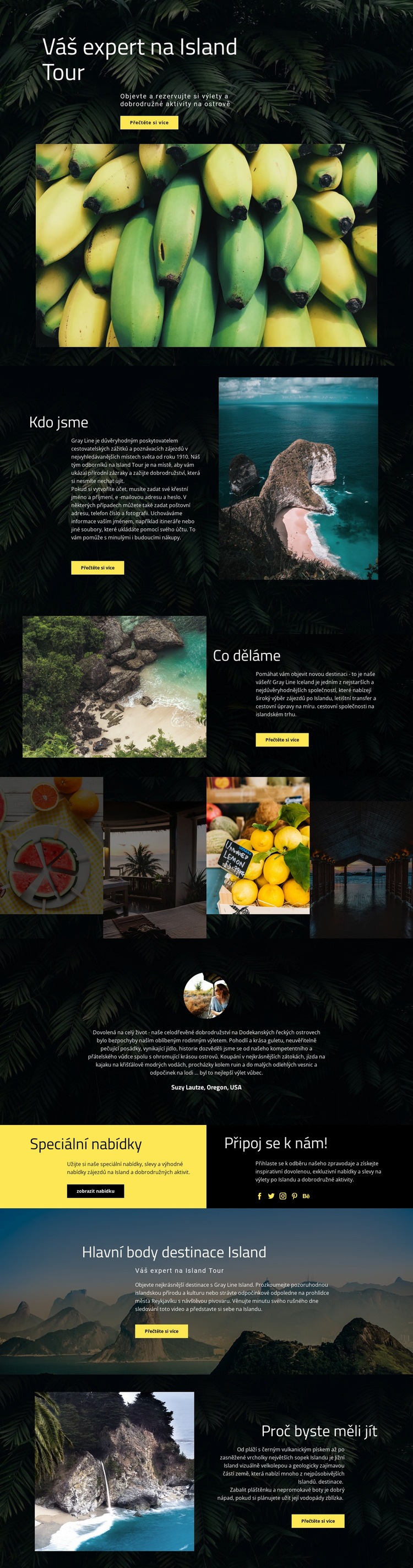 Cestování po ostrově Webový design
