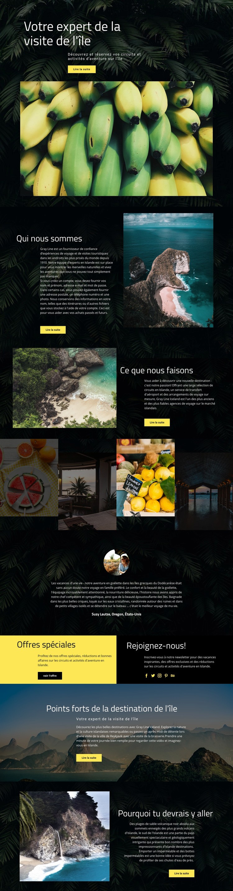 Voyage sur l'île Créateur de site Web HTML