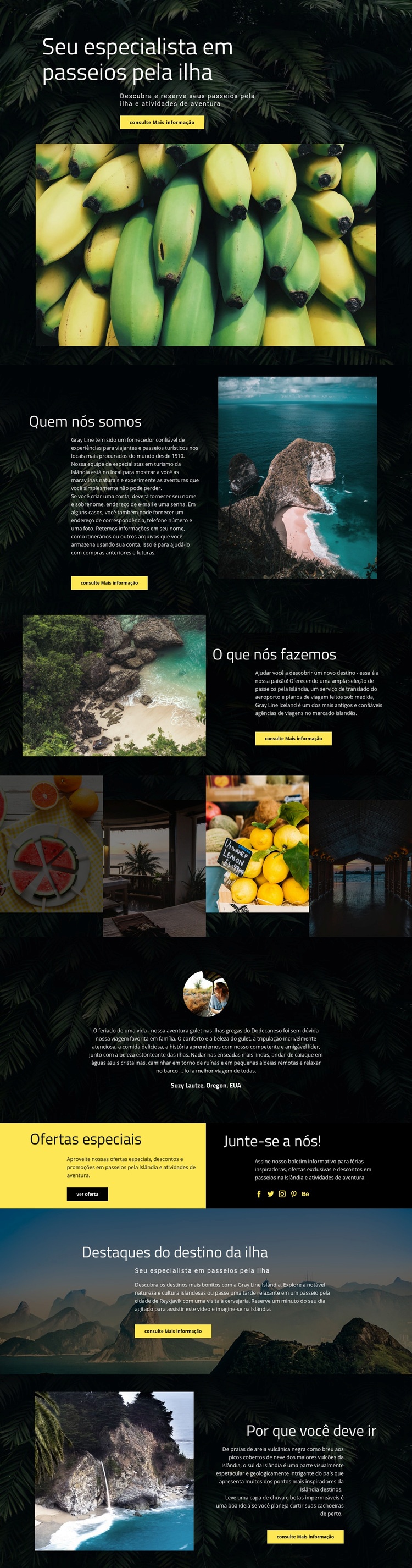 Viagem pela Ilha Design do site