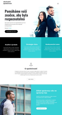 Obchodní Společnost – Šablona Osobních Webových Stránek