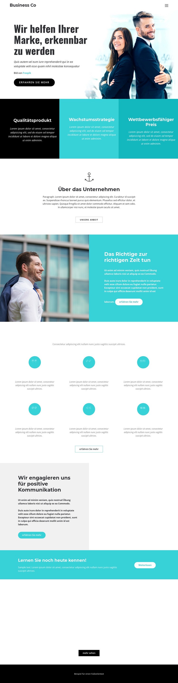 Geschäfts Firma HTML Website Builder