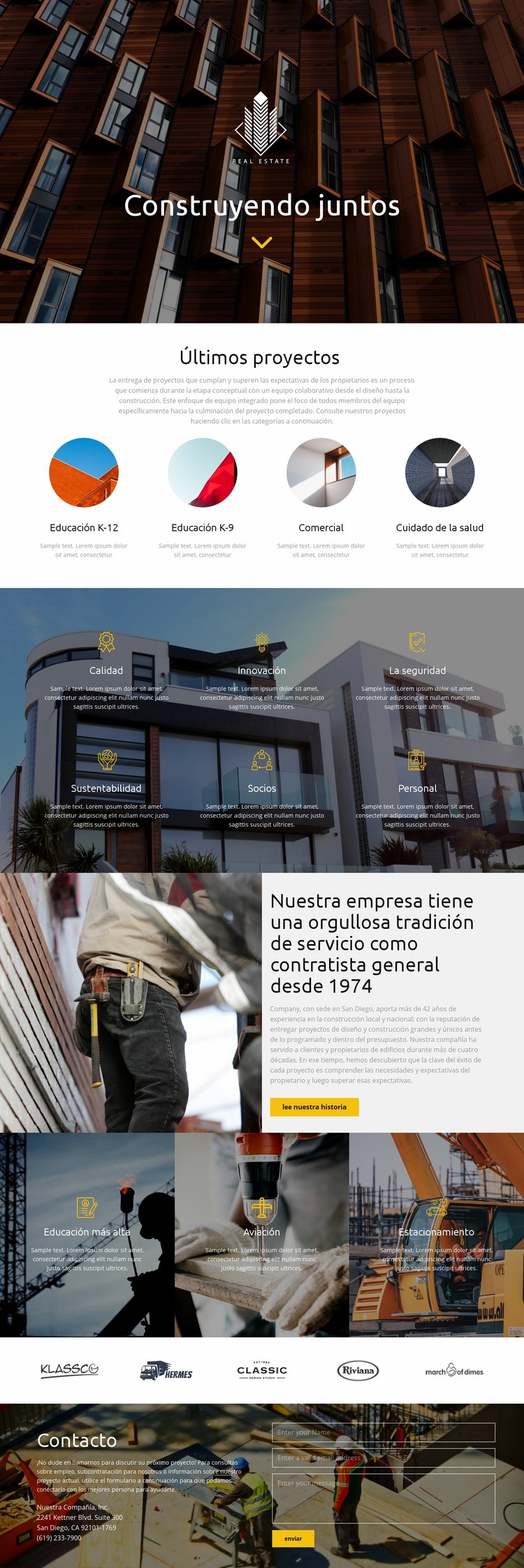 edificio Creador de sitios web HTML