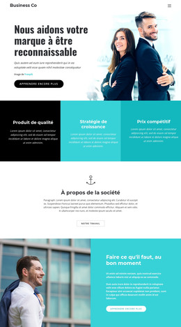 Société Commerciale – Mise En Page HTML Du Site Web