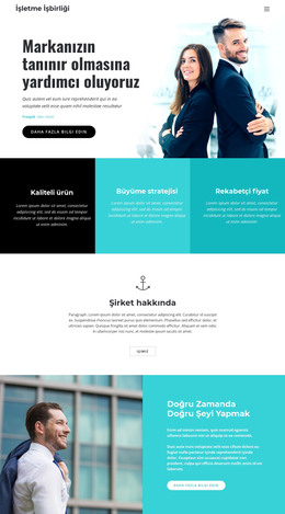 İş Şirketi - HTML Web Sitesi Düzeni