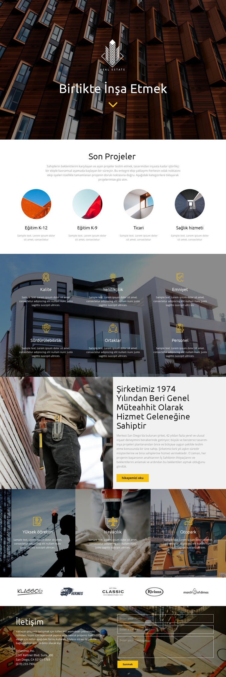 Bina Web sitesi tasarımı