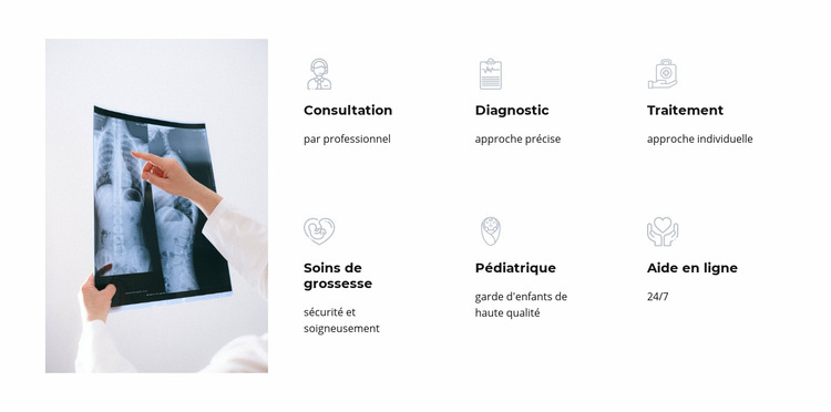 Services de notre centre médical Modèle Joomla